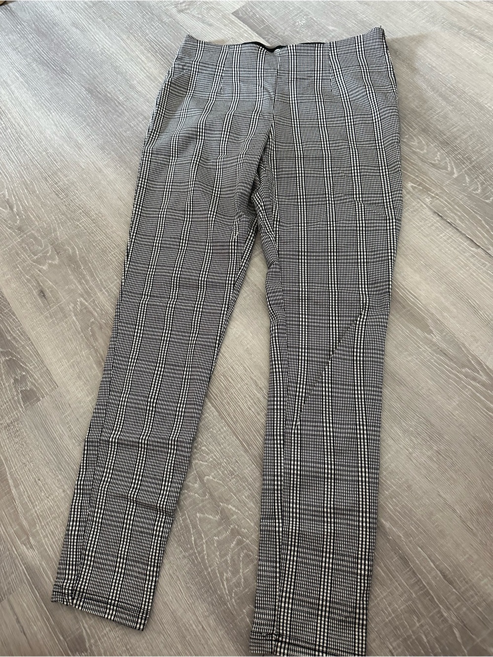Calvin Klein Black and White Glen Plaid Dress Pants